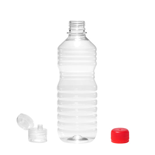 Sticla pet cu capac alb din plastic transparent 500ml D28MM  x 10 buc